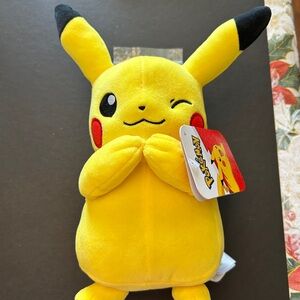 Pokemon Pikachu Winking Plush - Yellow and Black